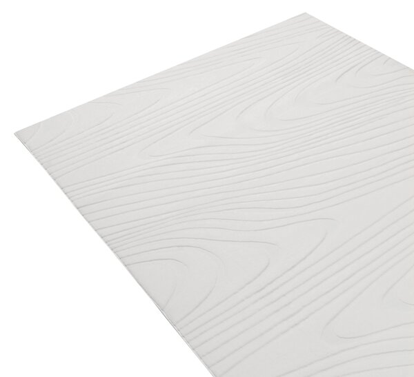 Koberec z umelej kožušiny krémová biela umelá polyesterová kožušina 160 x 160 cm vysoký vlas geometrický vzor