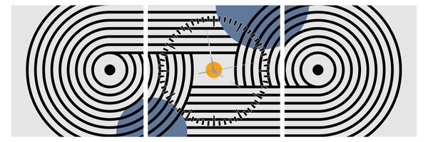Obraz - Minimalistická abstrakcia N⁰3 (s hodinami) (90x30 cm)