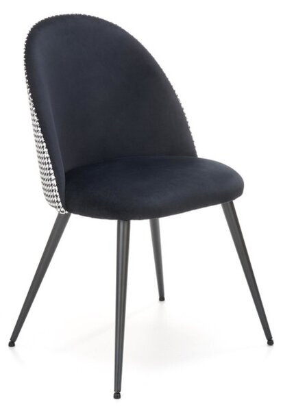 Jedálenská stolička PULINA, 49x84x54, čierna/biela