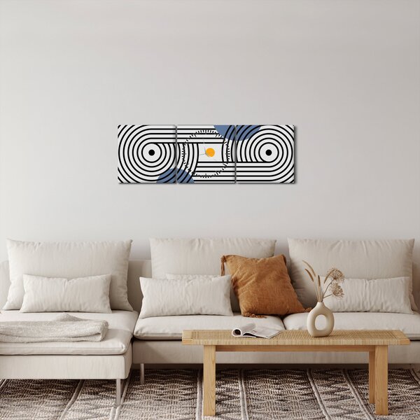 Obraz - Minimalistická abstrakcia N⁰3 (s hodinami) (90x30 cm)