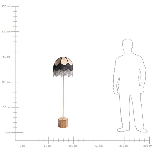 Stojaca lampa prírodná látkové tienidlo 150 cm svietidlo obývacia izba retro klasický štýl