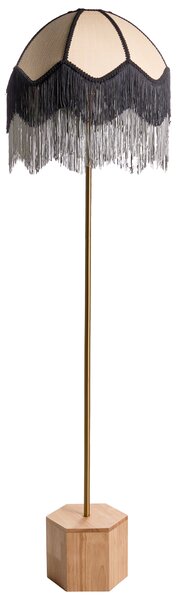 Stojaca lampa prírodná látkové tienidlo 150 cm svietidlo obývacia izba retro klasický štýl