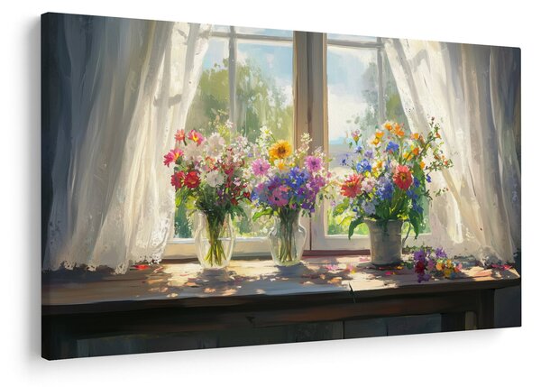 Obraz - Kytica pri okne (90x60 cm)