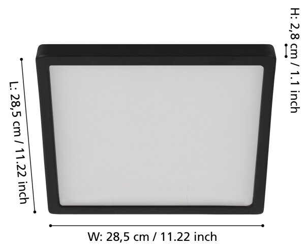 Eglo 900588 - LED stmievateľné stropné svietidlo FUEVA LED/20,5W/230V čierna