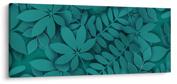 Obraz - Tyrkysové listy (120x50 cm)