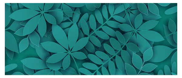 Obraz - Tyrkysové listy (120x50 cm)