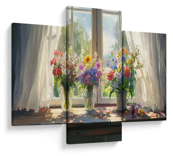 Obraz - Kytica pri okne (90x60 cm)