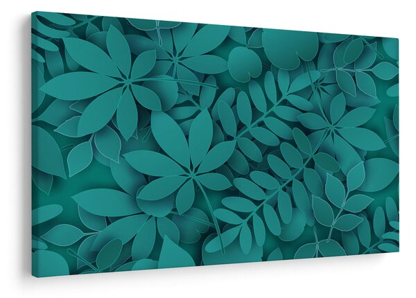 Obraz - Tyrkysové listy (90x60 cm)