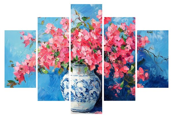 Obraz - Váza ružových kvetov (150x105 cm)
