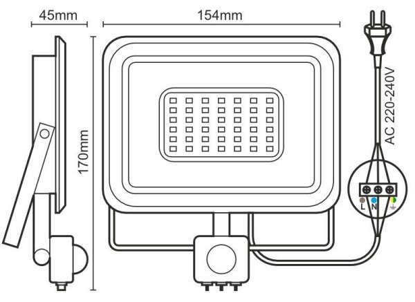 LED Reflektor so senzorom LED/30W/230V 4000K IP44