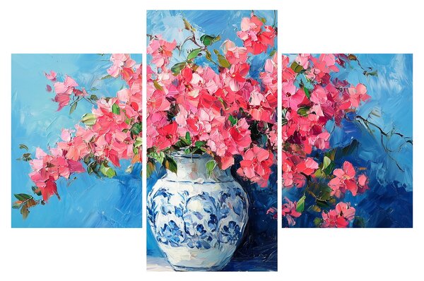 Obraz - Váza ružových kvetov (90x60 cm)