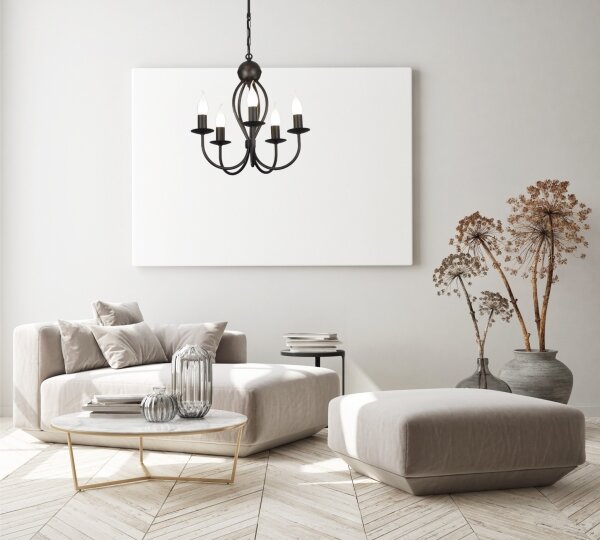 Luster na reťazi ARTHUR 5xE14/40W/230V