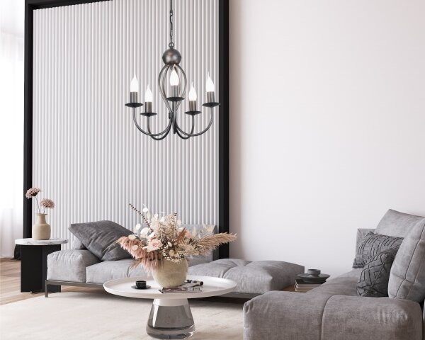 Luster na reťazi ARTHUR 5xE14/40W/230V