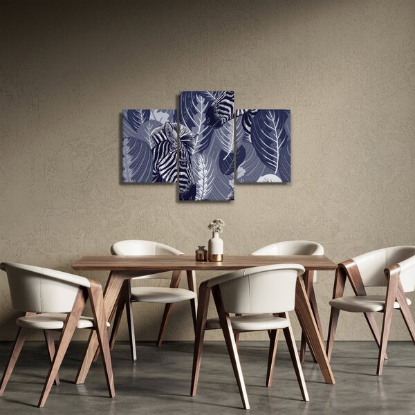 Obraz - Modré zebry (90x60 cm)