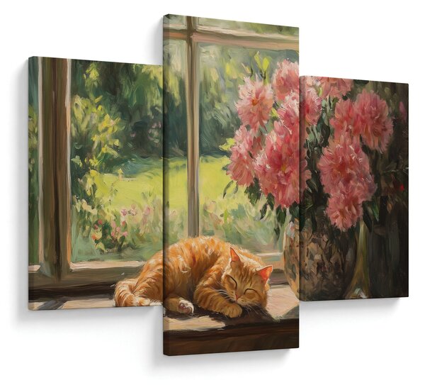 Obraz - Mačka na okne (90x60 cm)