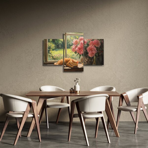 Obraz - Mačka na okne (90x60 cm)