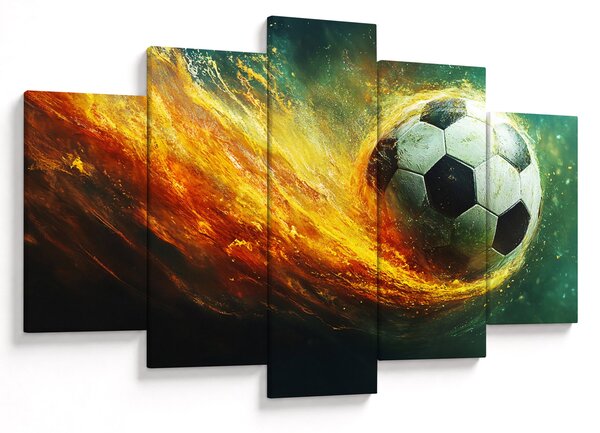 Obraz - Futbalová lopta v lete (150x105 cm)