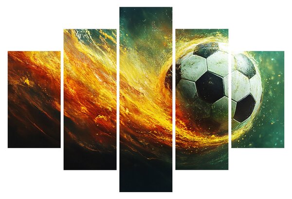 Obraz - Futbalová lopta v lete (150x105 cm)