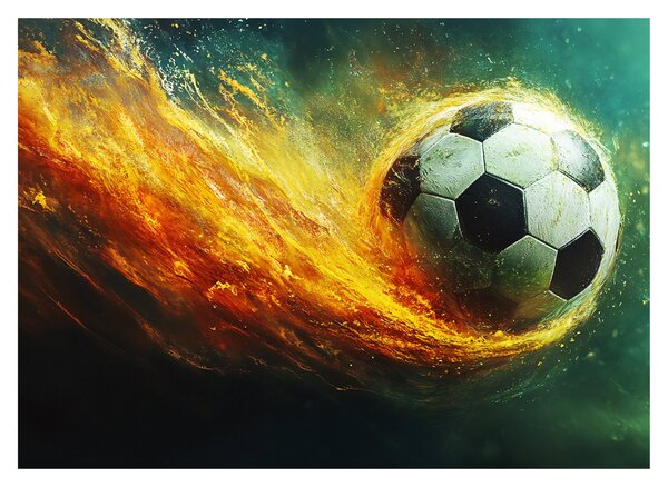 Obraz - Futbalová lopta v lete (70x50 cm)