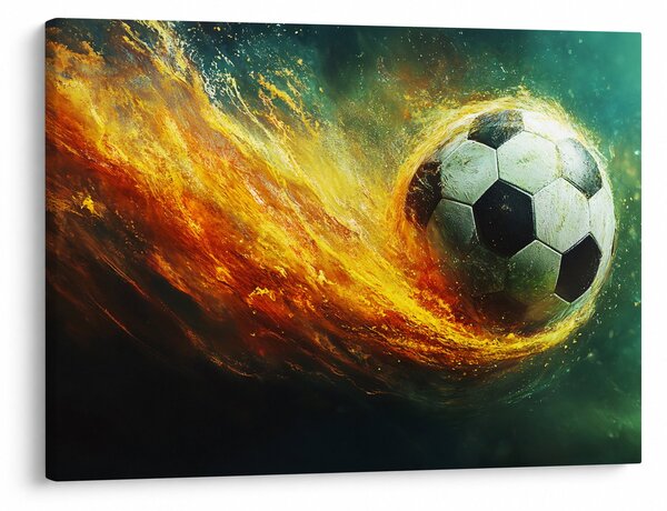 Obraz - Futbalová lopta v lete (70x50 cm)