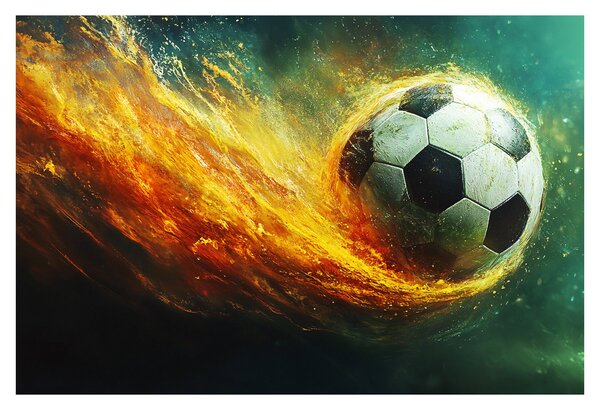 Obraz - Futbalová lopta v lete (90x60 cm)