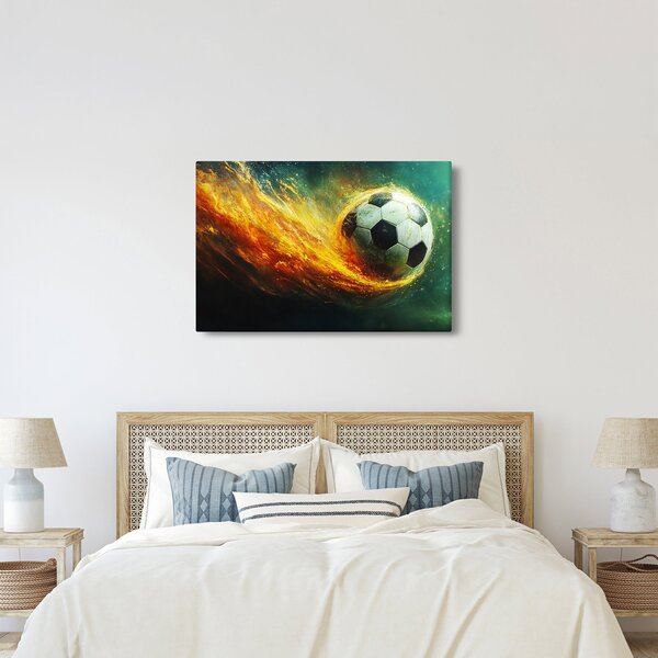 Obraz - Futbalová lopta v lete (90x60 cm)