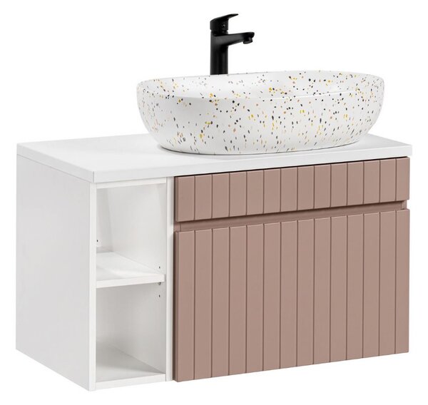 Kúpeľňová skrinka s umývadlom a doskou ICONIC Rose DU80/1 | 80 cm