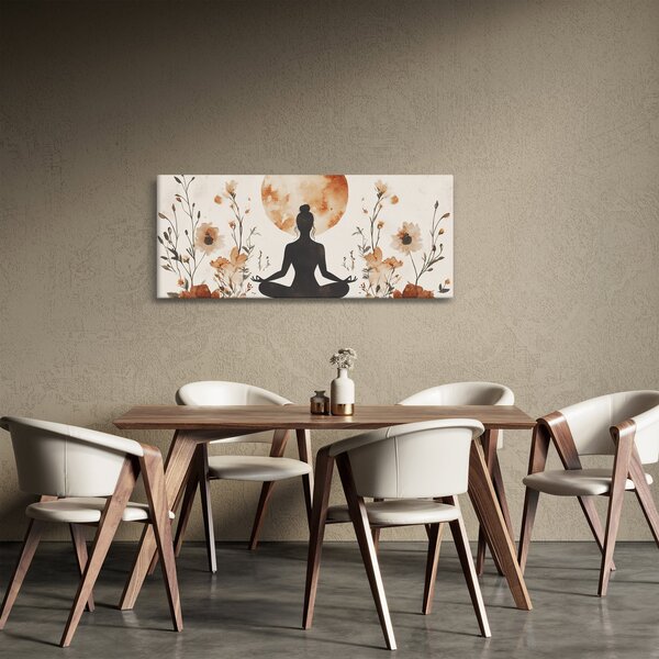 Obraz - Oranžová jóga (120x50 cm)