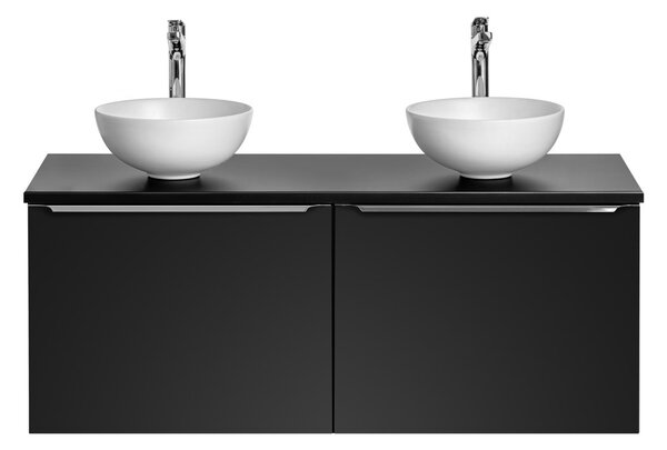 Kúpeľňová skrinka s umývadlom a doskou SANTA FE Black DU120/1 | 120 cm