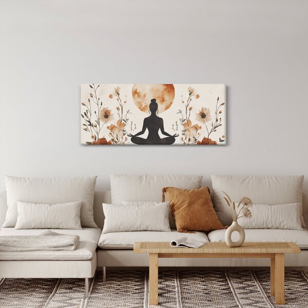 Obraz - Oranžová jóga (120x50 cm)