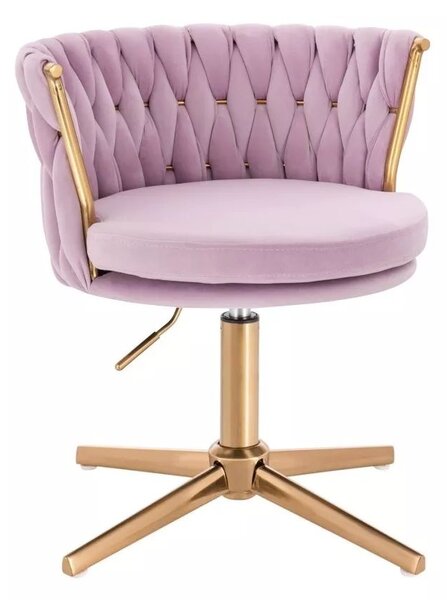 LuxuryForm DESIGN Stolička LYON VELUR na zlatom kríži - levanduľa