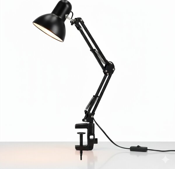 Stolná lampa s klipom 1xE27/60W/230V čierna
