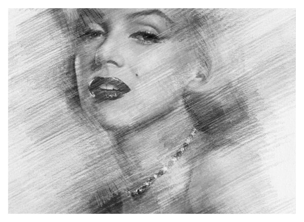 Sklenený obraz - Portrén Merilyn Monroe (70x50 cm)