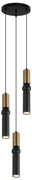 ITALUX PND-14290-3-BRO-BK - Luster na lanku ISIDORA 3xGU10/25W/230V čierna/bronz