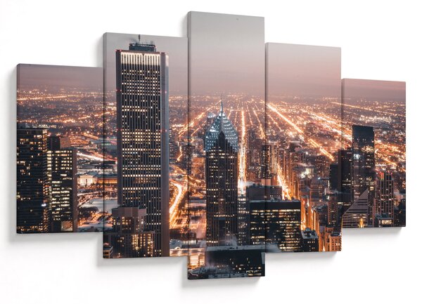 Obraz svietiacej metropoly (150x105 cm)