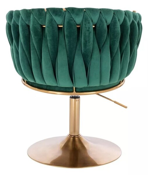 LuxuryForm DESIGN Kreslo NORDEN VELUR na zlatom tanieri - zelené