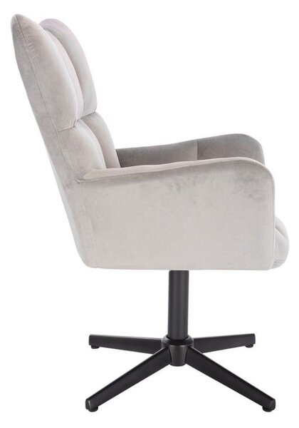 LuxuryForm DESIGN Kreslo AURORA VELUR na čiernom kríži - svetlo šedé