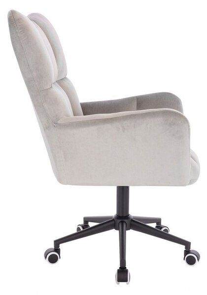 LuxuryForm DESIGN Kreslo AURORA VELUR na čiernej podstave s kolieskami - svetlo šedé