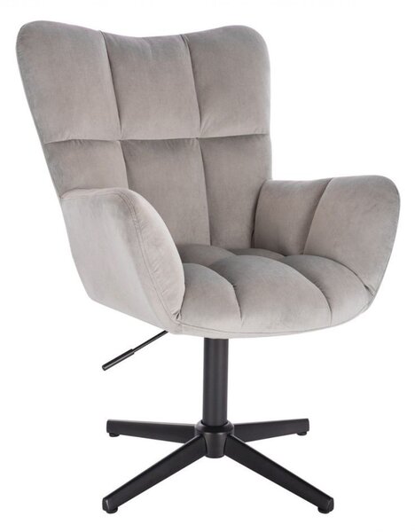 LuxuryForm DESIGN Kreslo AURORA VELUR na čiernom kríži - svetlo šedé