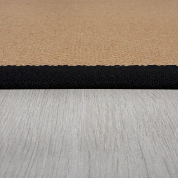 Flair Rugs , Behúň Herringbone Border Kira Black, 60x230, béžová, chodba / predsieň