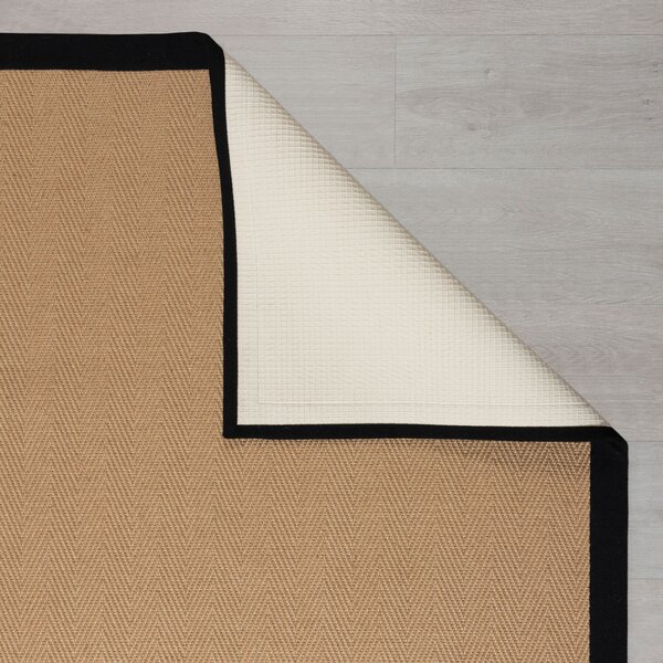 Flair Rugs , Behúň Herringbone Border Kira Black, 60x230, béžová, chodba / predsieň