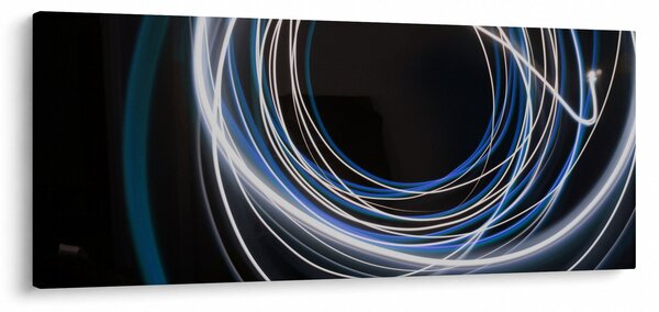 Obraz modrých liniek (120x50 cm)