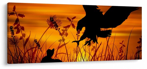 Obraz siluety dravca (120x50 cm)