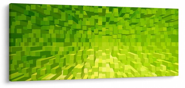 Obraz žltozelených kostičiek (120x50 cm)