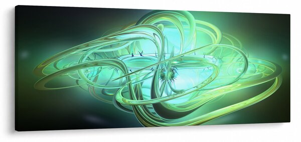Obraz zelenej abstrakcie (120x50 cm)