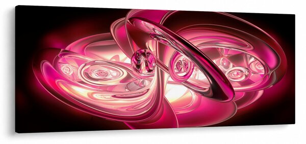 Obraz ružových fraktálov (120x50 cm)