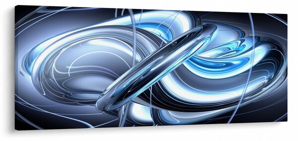 Obraz modrej abstrakcie (120x50 cm)