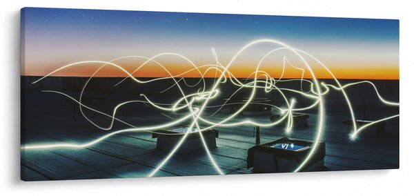 Obraz - pohľad na oblohu zo strechy (120x50 cm)