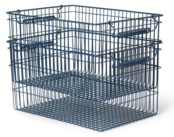 Drôtený kôš Cala Dark Blue – set 2 ks