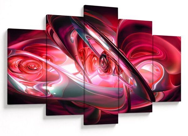 Obraz červených fraktálov (150x105 cm)